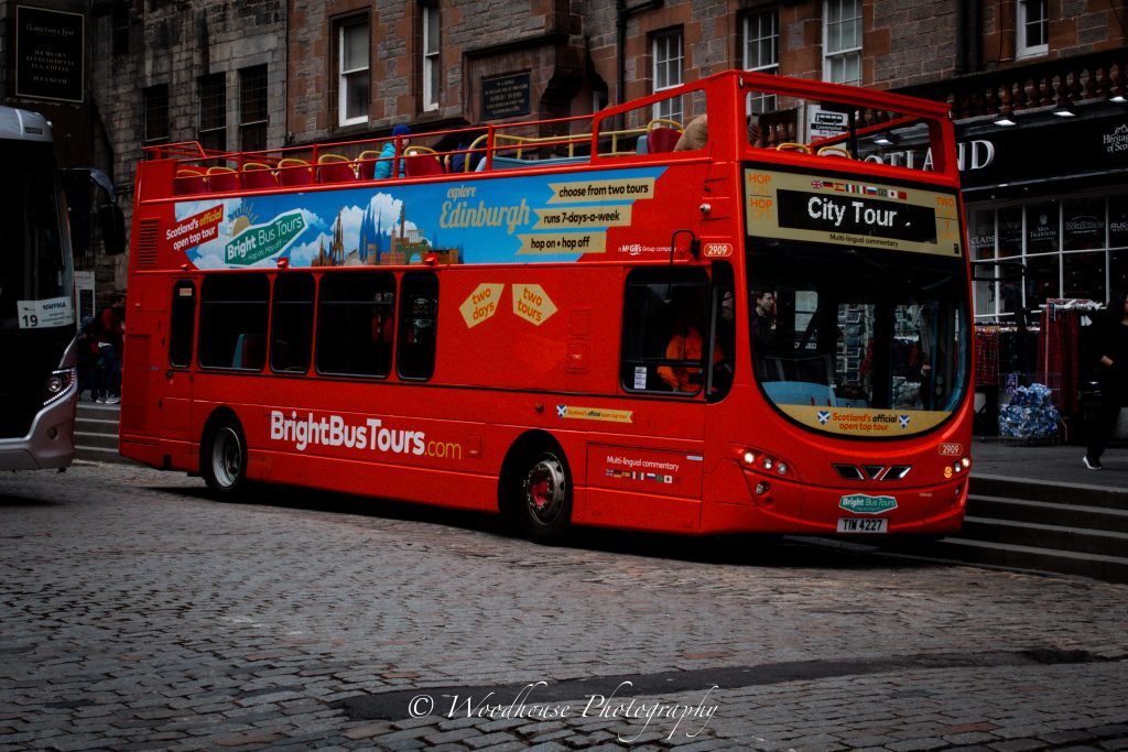 street photography edinburgh red bus